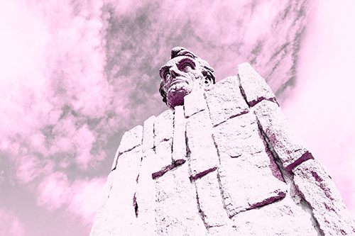 Cloud Mass Above Presidential Statue (Pink Tone Photo)