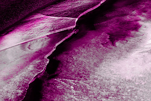 Cracking Blood Frozen Ice River (Pink Tone Photo)