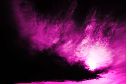 Dark Cloud Mass Holding Sun (Pink Tone Photo)