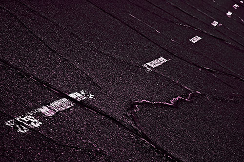 Decomposing Pavement Markings Along Sidewalk (Pink Tone Photo)
