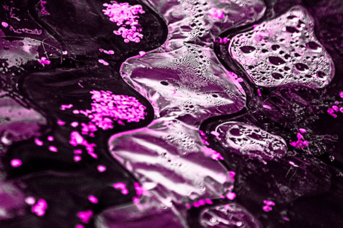 Distorted Plastic Bubble Face Floating Atop Water (Pink Tone)