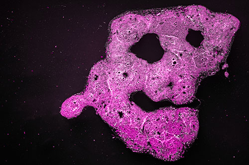 Droopy Smiling Bubble Face Floating Above Soil (Pink Tone)