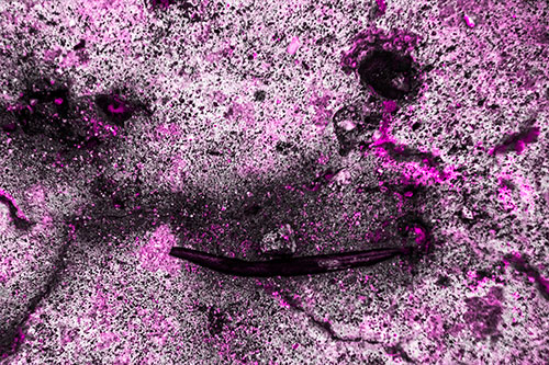 Evil Eyed Concrete Face Evaporating (Pink Tone Photo)