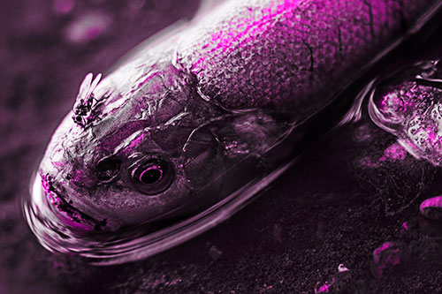 Fly Feasts Among Freshwater Whitefish Eyeball (Pink Tone Photo)