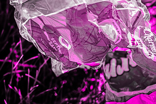 Growling Plastic Charmin Bag Among Grass (Pink Tone)