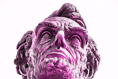 Looking Upwards At The Presidents Statue Head (Pink Tone Photo)