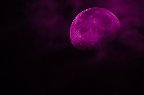 Moon Descending Among Faint Clouds (Pink Tone)