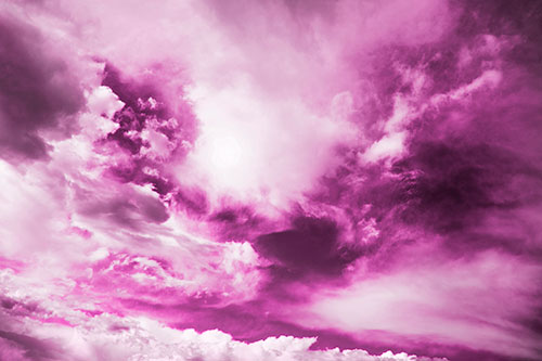 Ocean Sea Swirling Clouds (Pink Tone Photo)