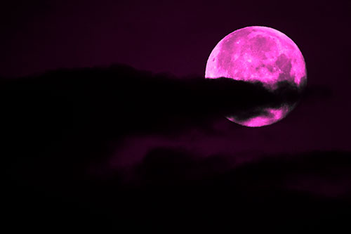 Pac Man Moon Swallows Clouds (Pink Tone Photo)