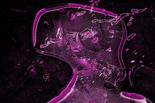 Shattering Ice Head Cracking Smile Along Shore (Pink Tone)