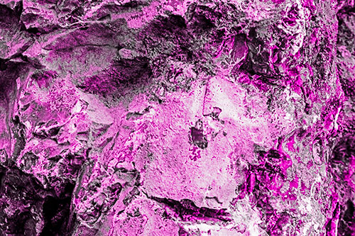 Shut Eyed Rock Face Decomposing (Pink Tone Photo)