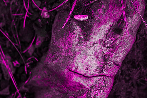 Smirking Battered Rock Face (Pink Tone)