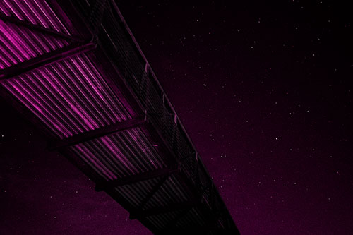 Stars Shining Above Walkway Bridge (Pink Tone Photo)