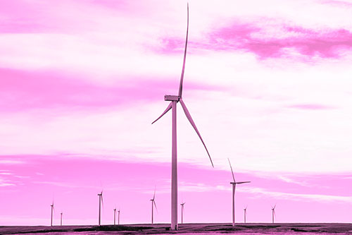 Wind Turbine Standing Tall Among The Rest (Pink Tone Photo)