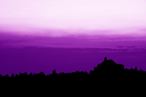 Blood Cloud Sunrise Behind Mountain Range Silhouette (Purple Shade)