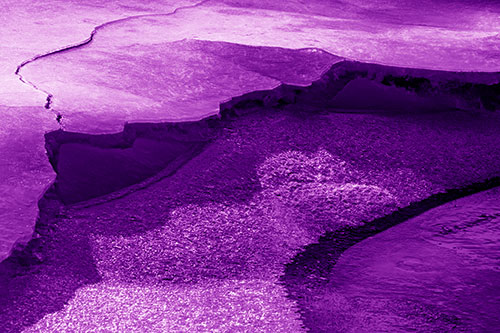 Cracked Ice Frozen Shoreline Melting (Purple Shade Photo)