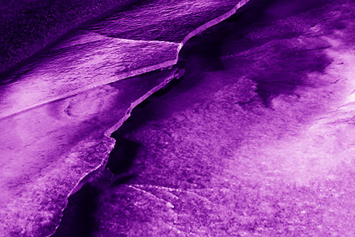 Cracking Blood Frozen Ice River (Purple Shade Photo)