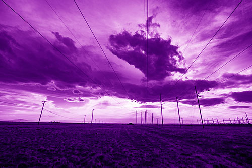 Creature Cloud Formation Above Powerlines (Purple Shade)