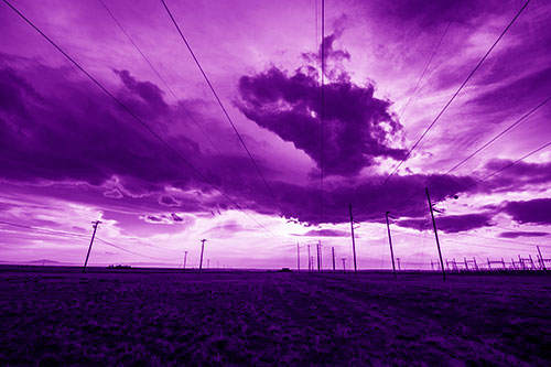 Creature Cloud Formation Above Powerlines (Purple Shade Photo)