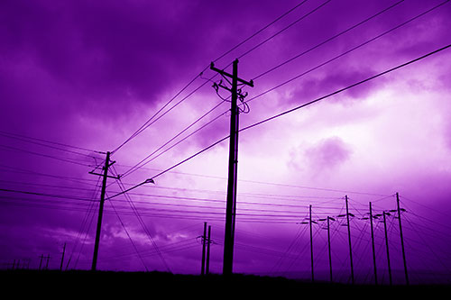 Crossing Powerlines Beneath Rainstorm (Purple Shade Photo)