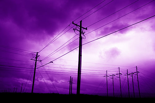 Crossing Powerlines Beneath Rainstorm (Purple Shade Photo)