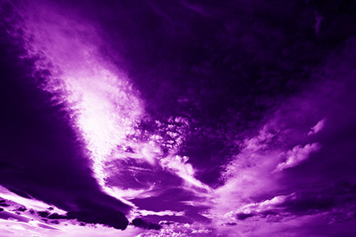 Curving Black Charred Sunset Clouds (Purple Shade Photo)