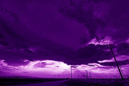 Dark Cloud Powerline Sunset (Purple Shade Photo)
