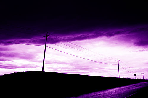 Dark Storm Clouds Overcast Powerlines (Purple Shade Photo)