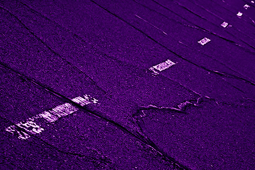 Decomposing Pavement Markings Along Sidewalk (Purple Shade Photo)