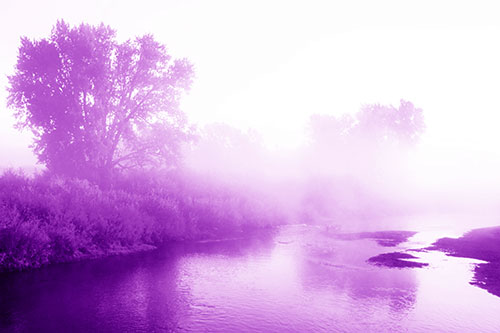 Dense Fog Blankets Distant River Bend (Purple Shade Photo)