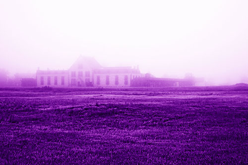 Dense Fog Consumes Distant Historic State Penitentiary (Purple Shade Photo)
