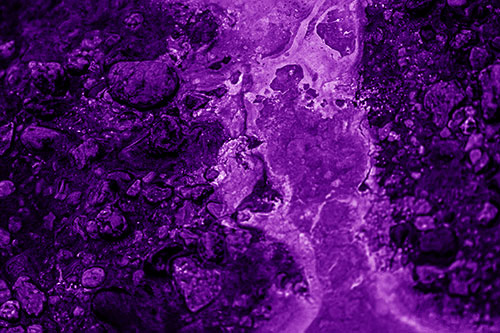 Distorted Oil Face Smearing Among Rocky Shore (Purple Shade)