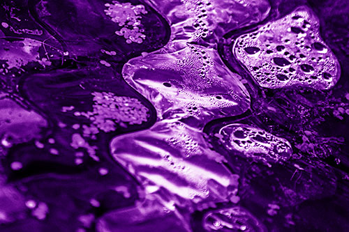 Distorted Plastic Bubble Face Floating Atop Water (Purple Shade)