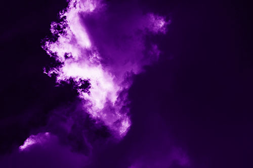 Evil Cloud Face Snarls Among Sky (Purple Shade Photo)