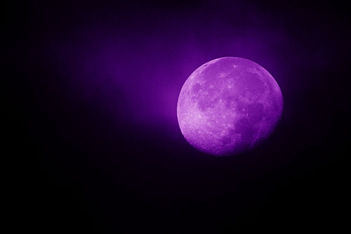 Fireball Moon Setting After Sunrise (Purple Shade Photo)