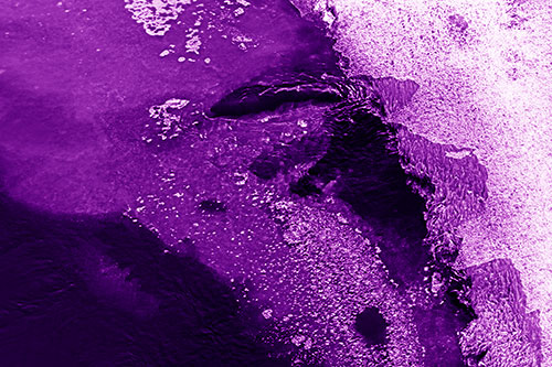 Floating River Ice Face Formation (Purple Shade Photo)