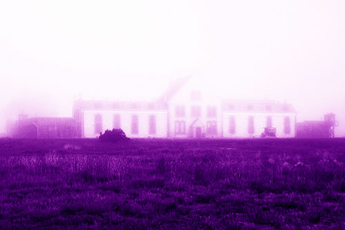 Fog Engulfs Historic State Penitentiary (Purple Shade Photo)