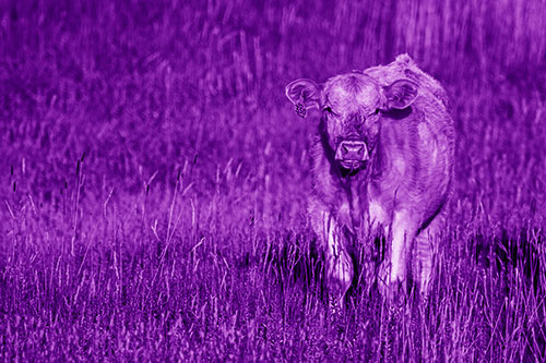 Grass Chewing Cow Spots Intruder (Purple Shade Photo)