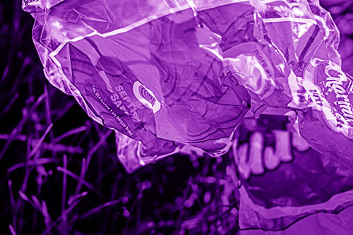 Growling Plastic Charmin Bag Among Grass (Purple Shade)