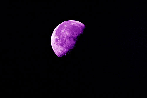 Half Blue Moon During Morning Orbit (Purple Shade Photo)