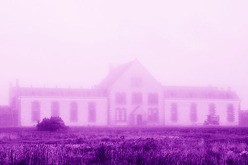 Heavy Fog Consumes State Penitentiary (Purple Shade Photo)