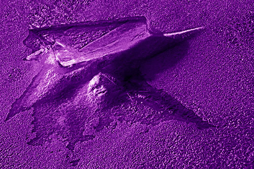 Jagged Melting River Ice Submerging (Purple Shade Photo)