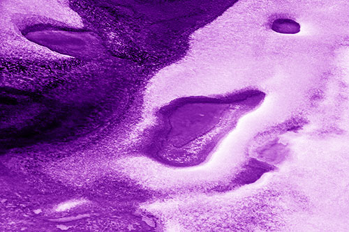 Joyful Ice Face Frozen Atop River (Purple Shade)