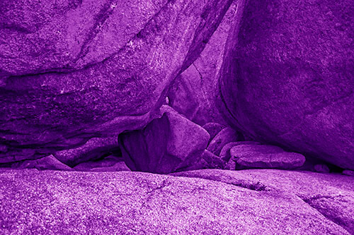 Large Crowded Boulders Leaning Against One Another (Purple Shade)