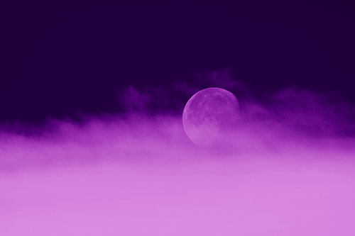 Moon Rolling Along Clouds (Purple Shade Photo)