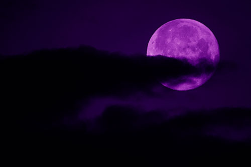 Pac Man Moon Swallows Clouds (Purple Shade Photo)