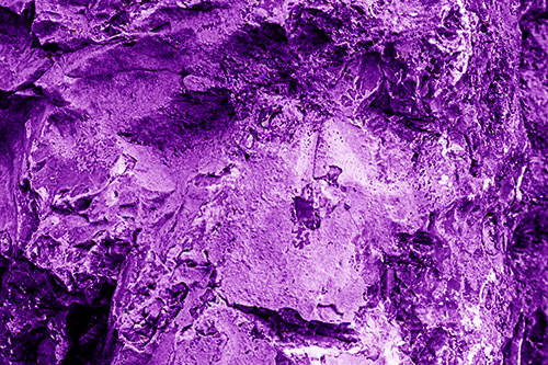 Shut Eyed Rock Face Decomposing (Purple Shade Photo)