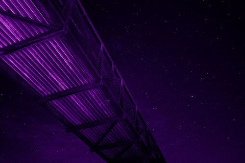 Stars Shining Above Walkway Bridge (Purple Shade Photo)