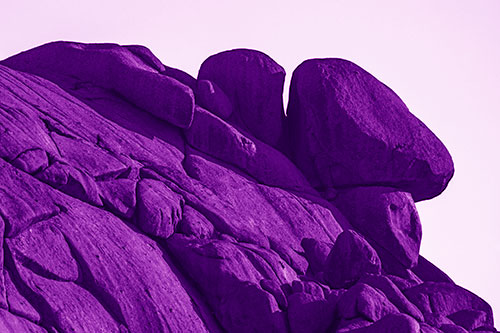 Sunlight Casting Shadows On Mountain Of Rocks (Purple Shade)