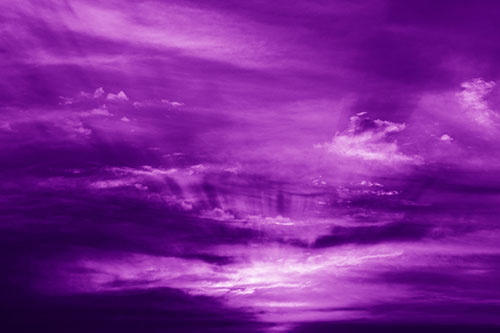 Sunrise Bursting Colorful Light Past Clouds (Purple Shade Photo)